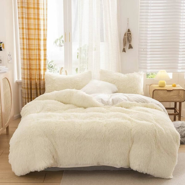 white fleece bed sheets king