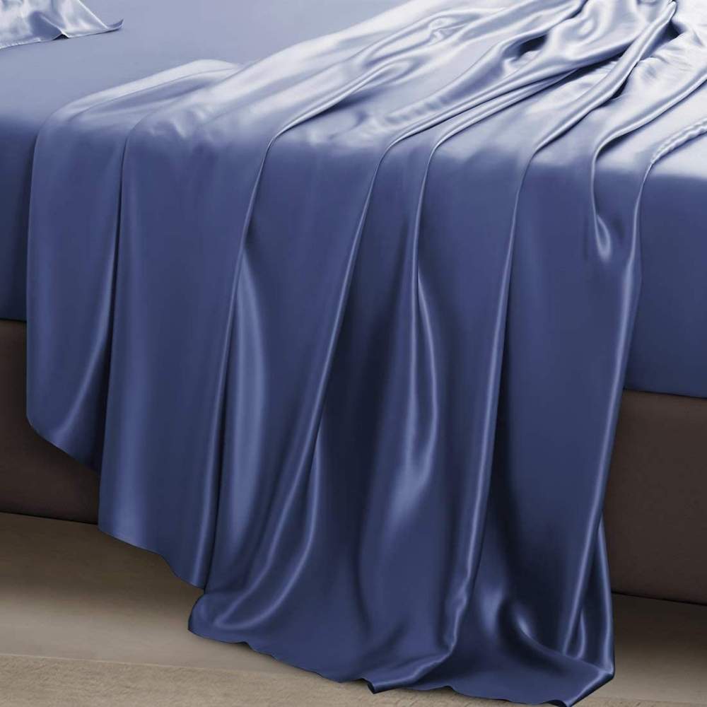 buy blue silk sheets